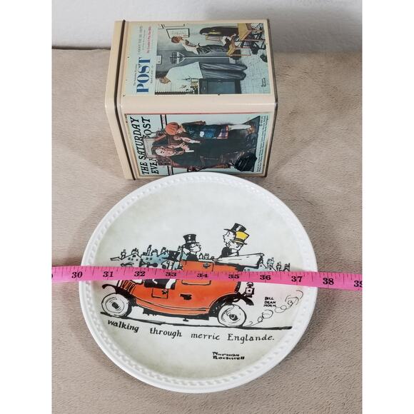 Norman Rockwell Wall Decor Plate & Tin Box Saturday Evening Post x2 - Picture 10 of 10